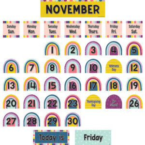 Oh Happy Day Rainbow Calendar Pocket Chart Cards [TCR8344]