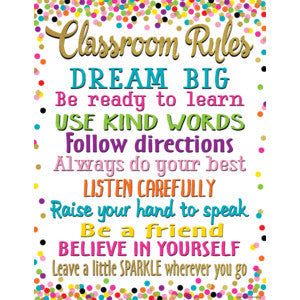 Confetti Classroom Rules Chart 17x22 [TCR7553]