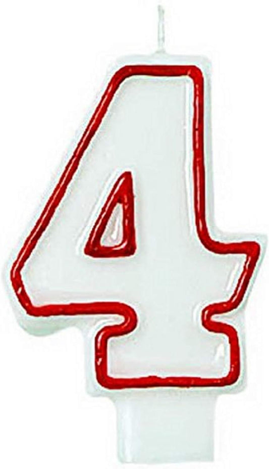 Red and White Birthday Candle Number 4 [174004]