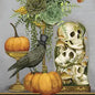 Raven in Top Hat Halloween Greeting Card [HAT40144601]