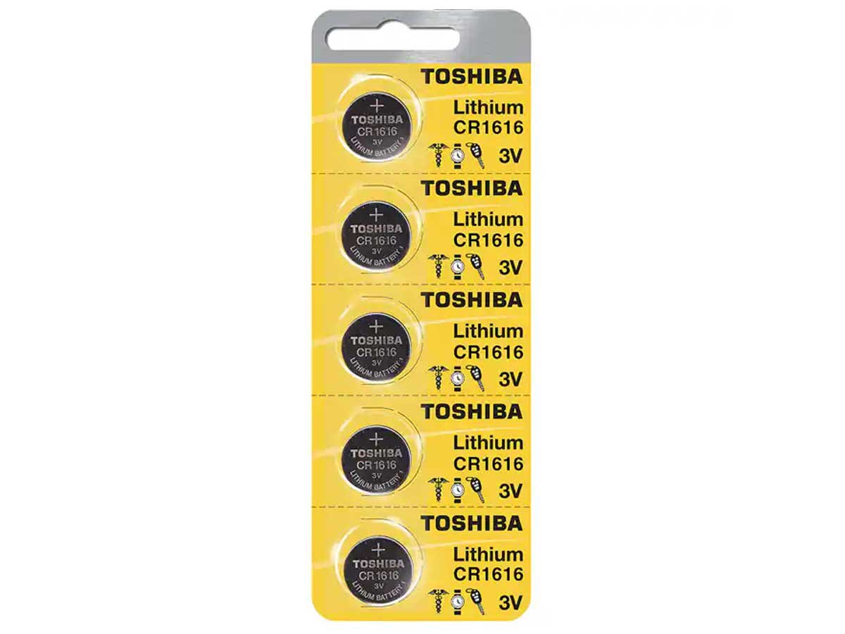 Toshiba CR1616 50mAh 3V Lithium (LiMnO2) Coin Cell Battery - 1 Piece Tear Strip, Sold Individually