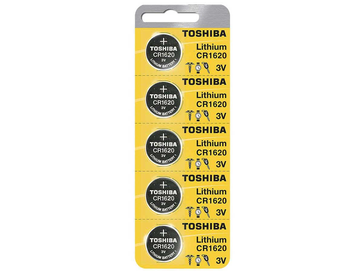 Toshiba CR1620 75mAh 3V Lithium (LiMnO2) Coin Cell Battery - 1 Piece Tear Strip, Sold Individually