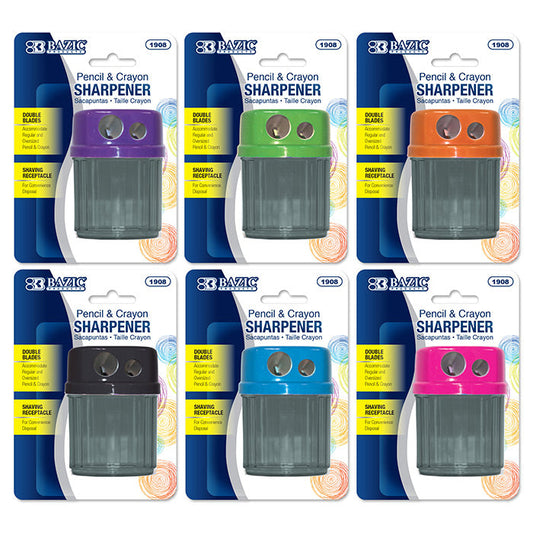 BAZIC Dual Blades Sharpener w/ Round Receptacle