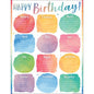 Watercolor Happy Birthday Chart 17x22 [TCR7929]