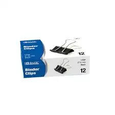BAZIC Small 3/4 (19mm) Black Binder Clip (12/Box) [265]