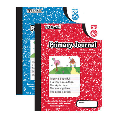 BAZIC 100 Ct Primary Journal Marble Composition Book [5053]
