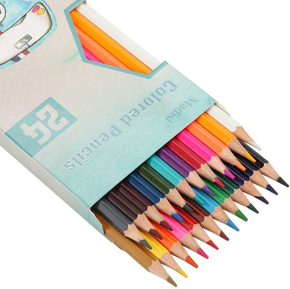 Madisi Colored Pencils Pre-Sharpened 24 Count [B07FQ57D6X]