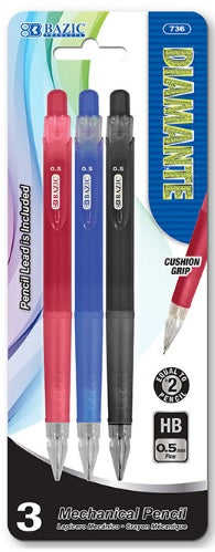 Diamante 0.5 mm Mechanical Pencil w/ Grip (3/Pack) [736]