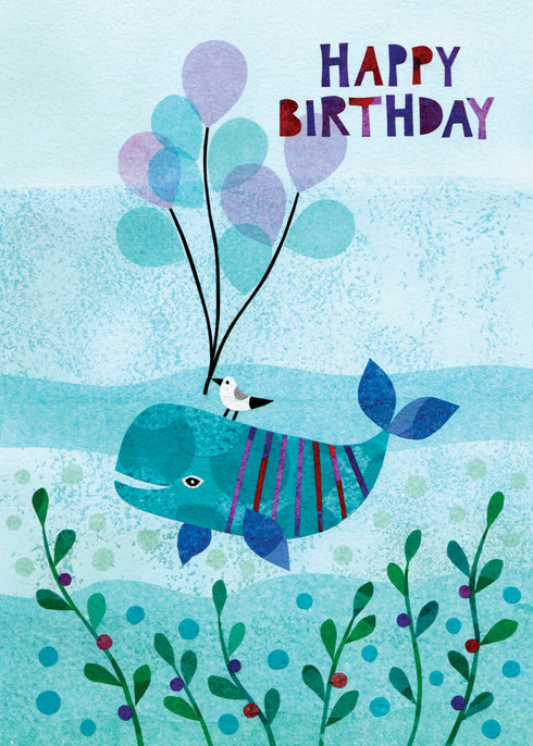 Whale and Seagull Birthday Greeting Card [2772BD]