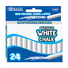 BAZIC Dustless White Chalk (24/Box) [2405]