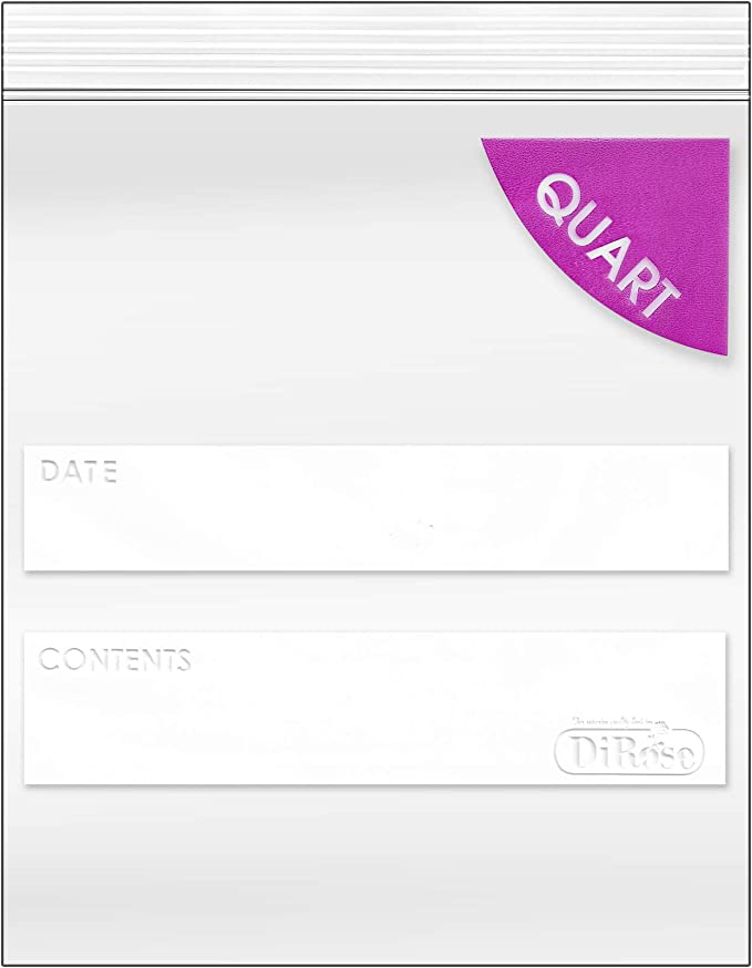 DiRose Quart Bags Pack of 20 – 1 Quart Reclosable Food Storage Bags [B08954RDQQ]