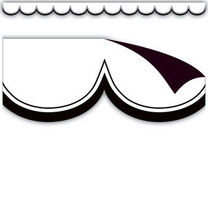 White with Black Scalloped Magnetic Border [TCR77593]