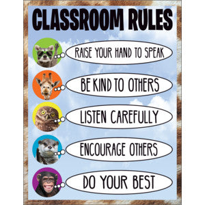 Go Wild Animals Classroom Rules Chart 17x22 [TCR7389]