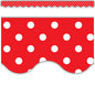 Red Polka Dots Scalloped Border Trim [TCR4665]