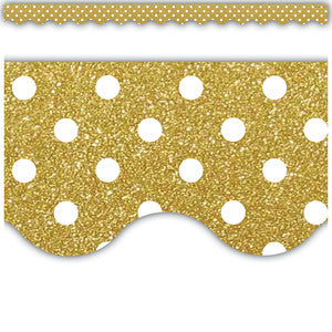 Gold Shimmer Polka Dot Scalloped Border [TCR5610] (D)
