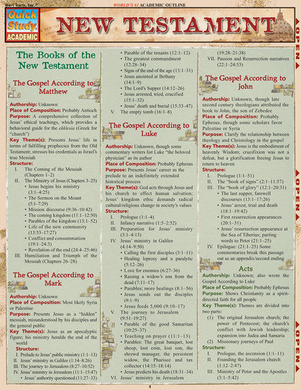 QuickStudy | New Testament Laminated Study Guide [203094]