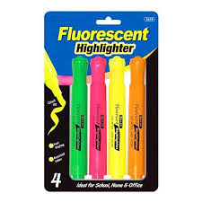 BAZIC  Desk Style Fluorescent Highlighters (3/Pack) [2319]