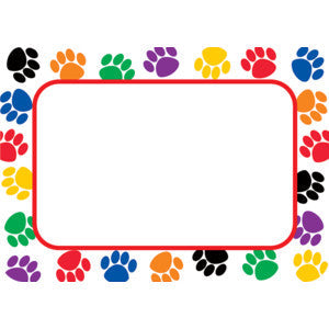 Colorful Paw Prints Name Tags/Labels [TCR5168]