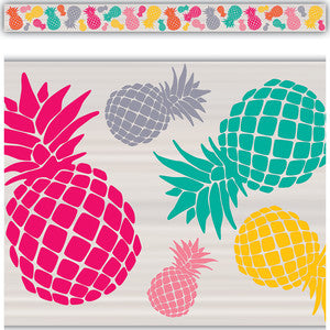 Tropical Punch Pineapples Straight Border Trim [TCR2157]