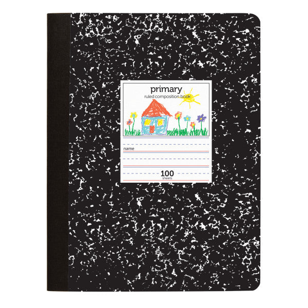 Primary Composition Book, 7-1/2" x 9-3/4", Unruled/Primary Ruled, 100 Sheets (200 Pages) [837-905]
