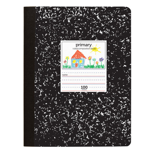 Primary Composition Book, 7-1/2" x 9-3/4", Unruled/Primary Ruled, 100 Sheets (200 Pages) [837-905]