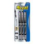 BAZIC Royal Black Rollerball Pen (3/Pack) [1723]