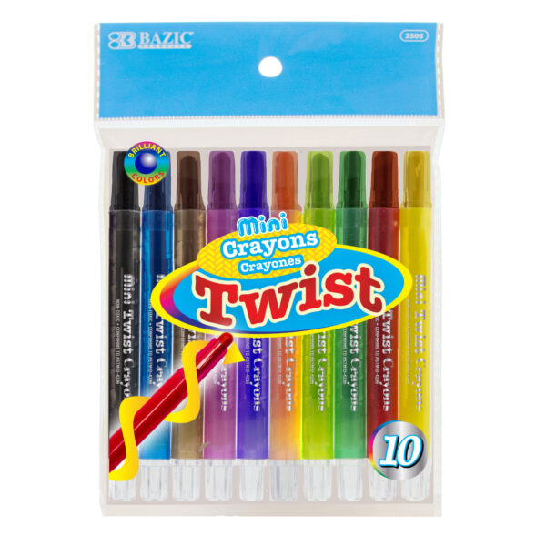 BAZIC 10 Color Mini Propelling Crayons [2505] [2505]
