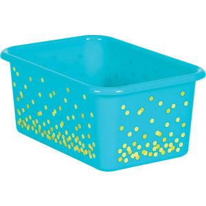 Teal Confetti Small Plastic Storage Bin [TCR20893]