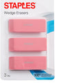 Staples Block Erasers, Pink, 3/Pack (10433-CC) [10433-CC]