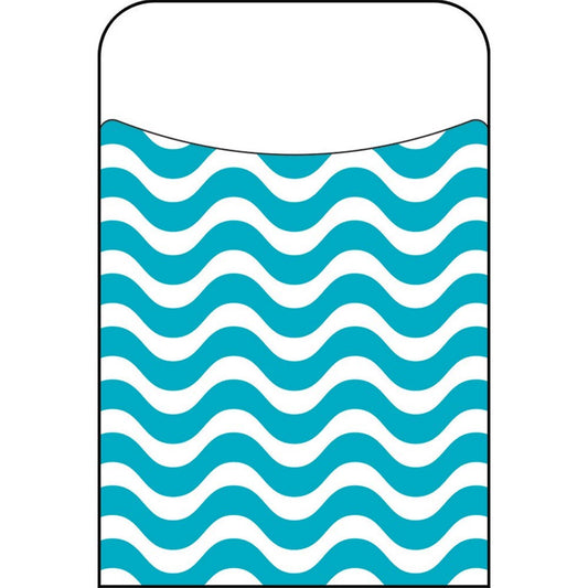 Wavy Teal Library Pockets [T77041]