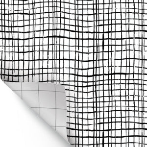 Black Freestyle Grid Peel and Stick Decorative Paper [TCR70009]
