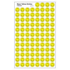 Neon Yellow Smiles superSpots Stickers [T46139]