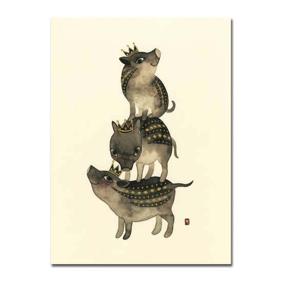 Three Pigs New Baby Card [2793NB]