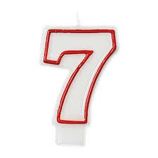 Red and White Birthday Candle Number 7 [174007]
