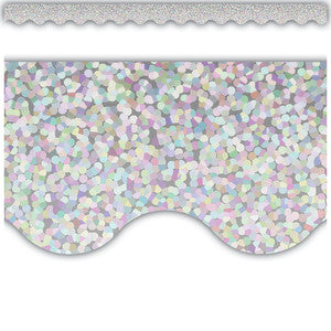 Silver Sparkle Scalloped Border Trim [TCR8765]