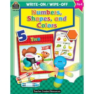 Write-On/Wipe-Off Book: Numbers, Shapes and Colors [TCR8214]