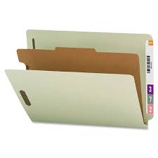SMEAD Pressboard Classification Folders With SafeSHIELD Coated Fasteners, End-Tab, 1 Divider, Letter Size [SMD26800]