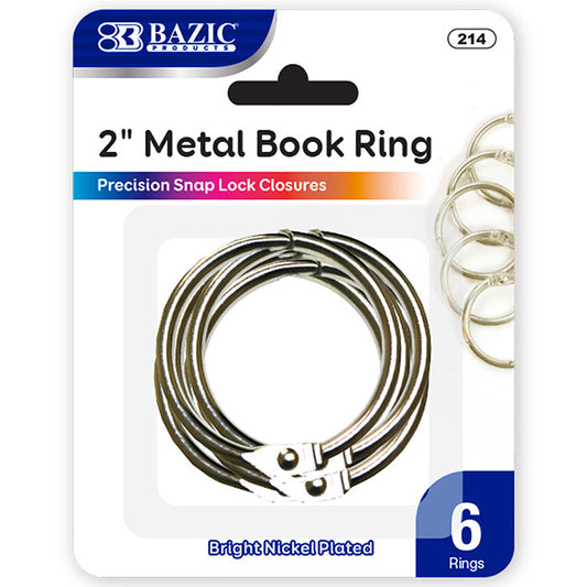 BAZIC 2 Metal Book Rings (6/Pack) [214]