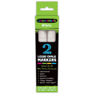 Chalk Brights White Liquid Chalk Markers - 2-pack [TCR20885]