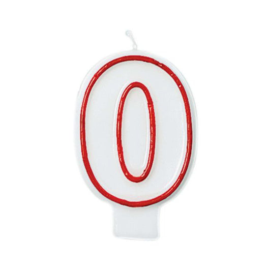 Red and White Birthday Candle Number 0 [174000]