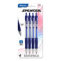 BAZIC Spencer Blue Retractable Pen w/ Cushion Grip (4/Pack) [17048]