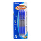 BAZIC Optima Blue Oil-Gel Ink Retractable Pen w/ Grip (3/Pack) [1797]