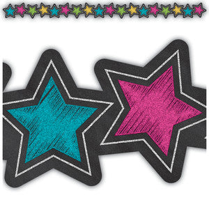 Chalkboard Brights Stars Die-Cut Border Trim [TCR3569]