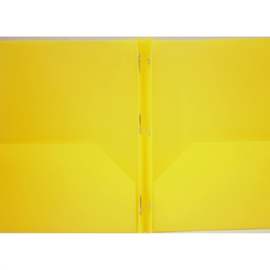 Two-Pocket Poly Portfolio Folder with Prongs Yellow [FF-OP-4012]