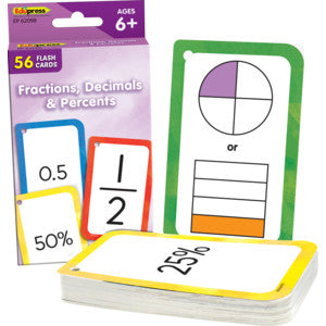 Fractions, Decimals & Percents Flash Cards [TCR62098]